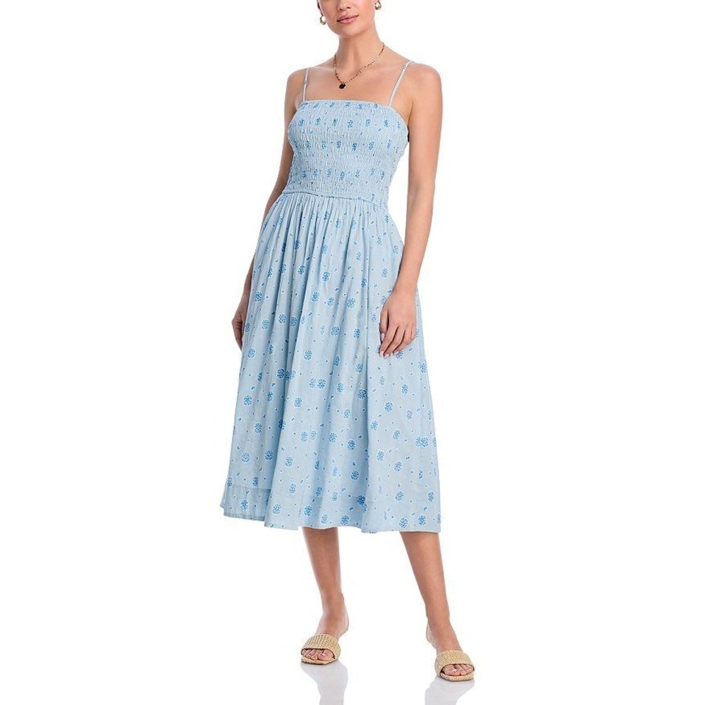 Ciao Lucia Mael Dandelion Dress Women M Blue Smocked Cottagecore Boho Hippie NWT